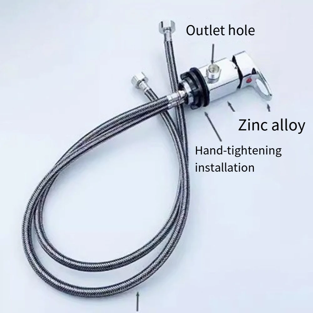 Shower Hose Valve Shower Faucet Zinc Alloy RV Shower Mixing Valve With 80CM Push-In Tailpipe Outlet G1/2 Camper Accessories