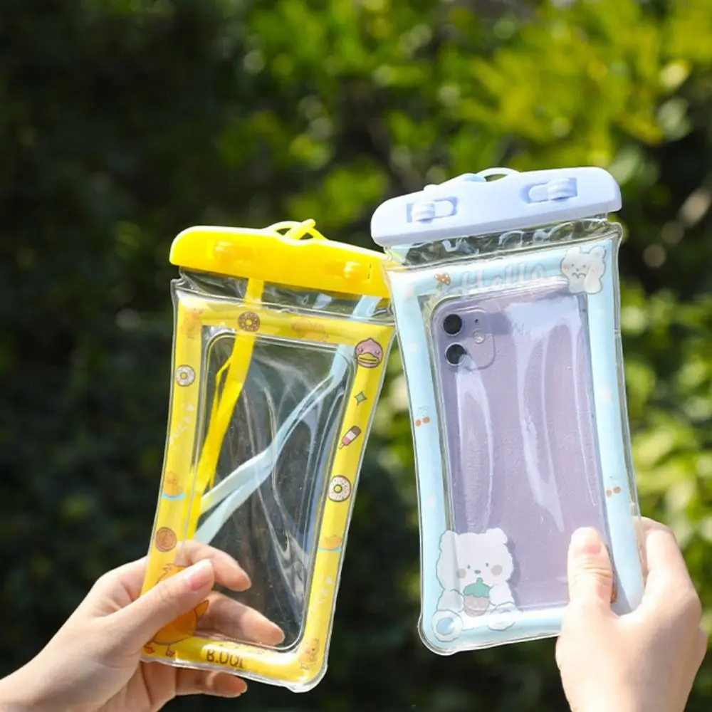 Transparent Mobile Phone Waterproof Bag Cartoon Animals Large Capacity Underwater Dry Bag Sealing Strip Universal