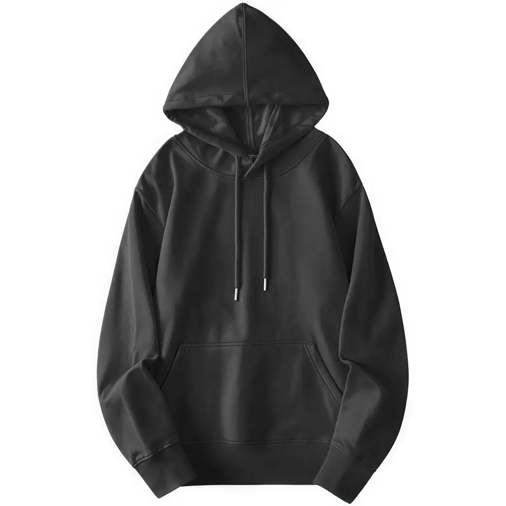 

Универсальный пуловер с капюшоном из полиэстера, однотонный узор, обычная длина одежды, подходящая для всех сезонов