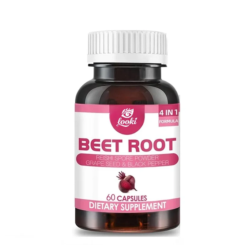 4-in-1 Supplement Containing Grape Seed Extract, Mushrooms, Black Pepper, and Healthy Circulation, 60 Capsules