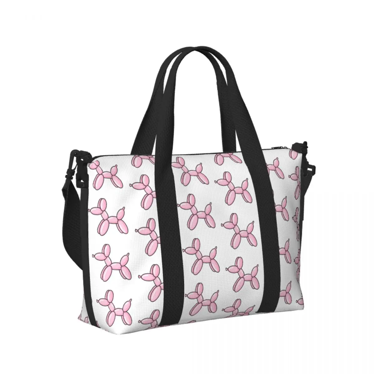 

Custom Balloon Dog Pink Beach Travel Bag Large Capacity Tote Bags for Gym Yoga Women Shopping Duffle Shoulder Bag