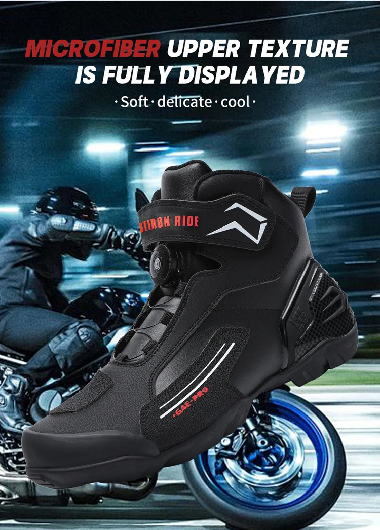 

Motorcycle boots men's leather motorcycle rider protective boots non-slip motocross mountain racing shoes