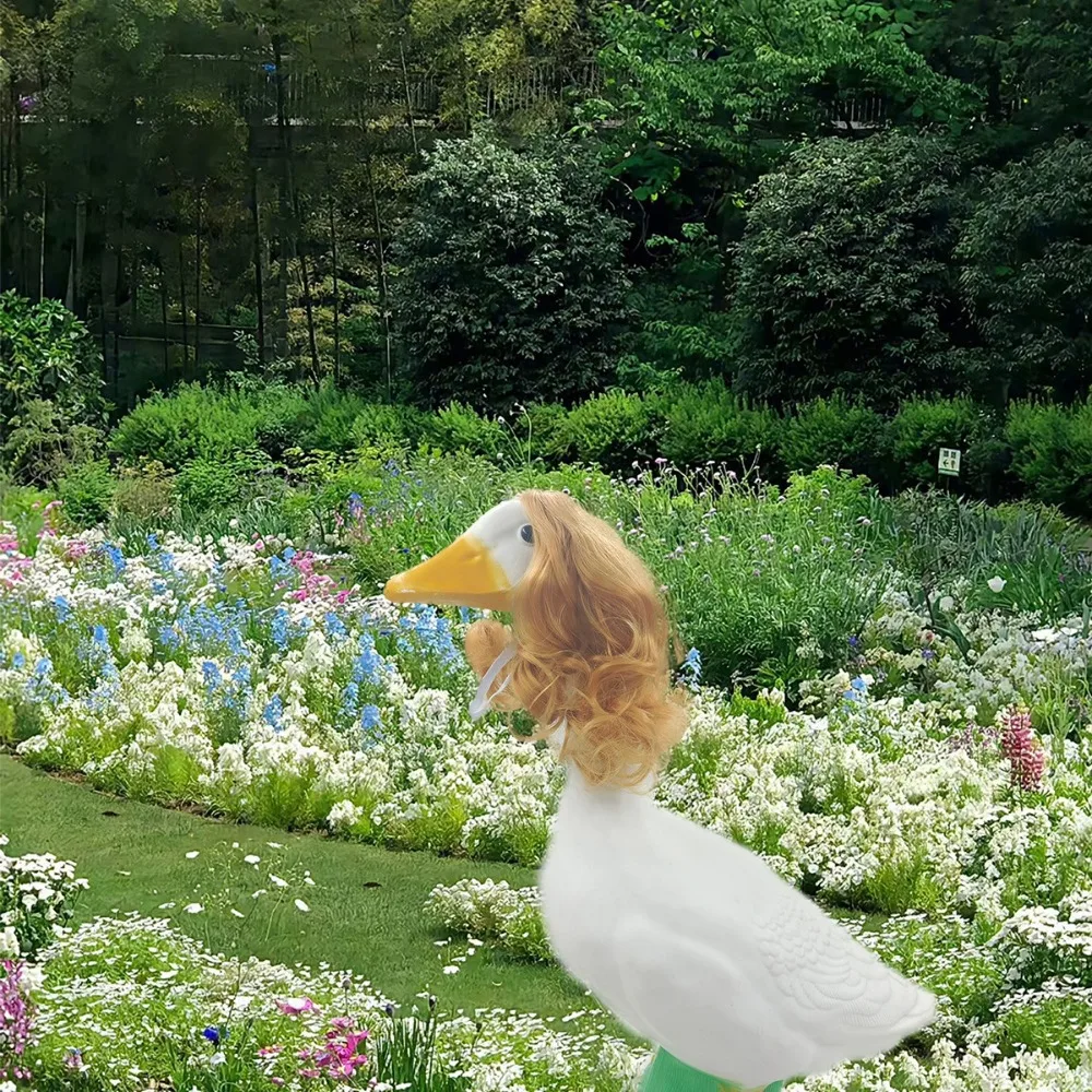 Creative Braid วิกผมสัตว์เลี้ยง Wigs Porch Goose ชุดการถ่ายภาพ Gooses Hairpiece Gooses Headwears Goosey ตกแต่ง