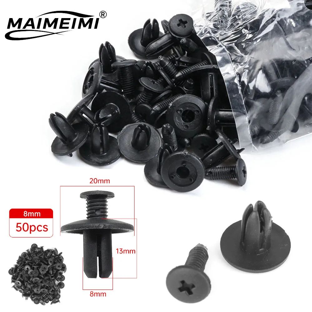 Universal 8mm Hole Car Plastic Screw Fastener Clip Mix Mudguard Bumper Wheel Arch Trim Panel Push Pin Rivet For Nissan For Honda