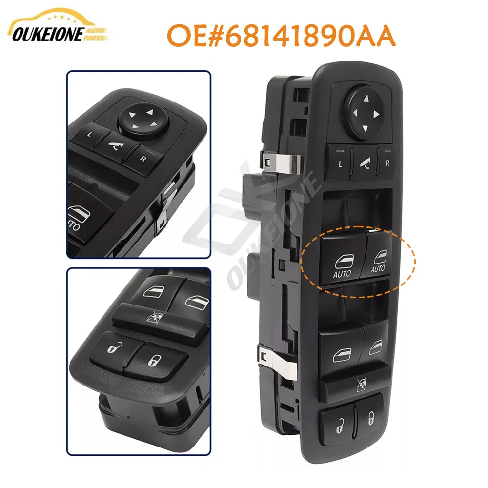 Electric Power Window Control Switch 68141890AA for Jeep Cherokee 2014 2015 2016 2017 Front Left Driver Side Glass Lifter Button