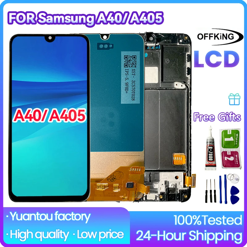 5.9 inch for LCD Samsung Galaxy A40 /A405 SM-A405FN For Touch ScreenDigitizer Samsung Galaxy A405F SM-A405FM LCD with frame