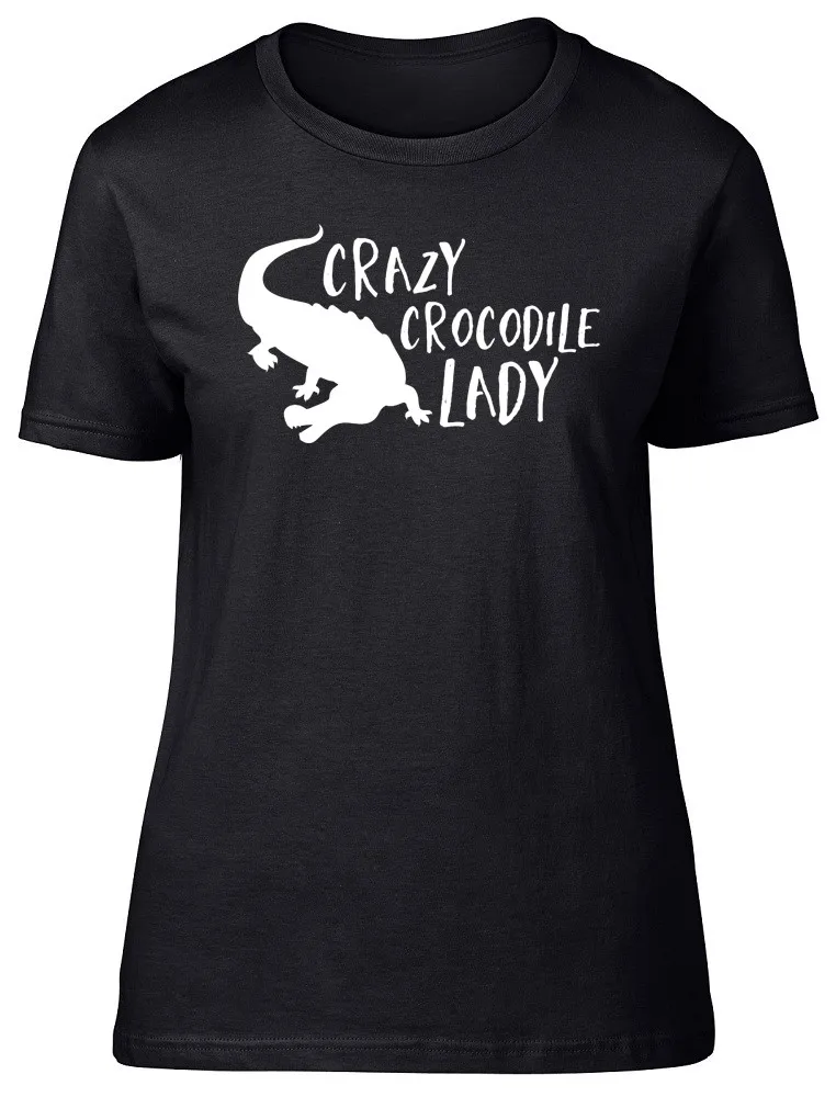 Crazy Crocodile Lady - Camiseta ajustada de manga corta para mujer