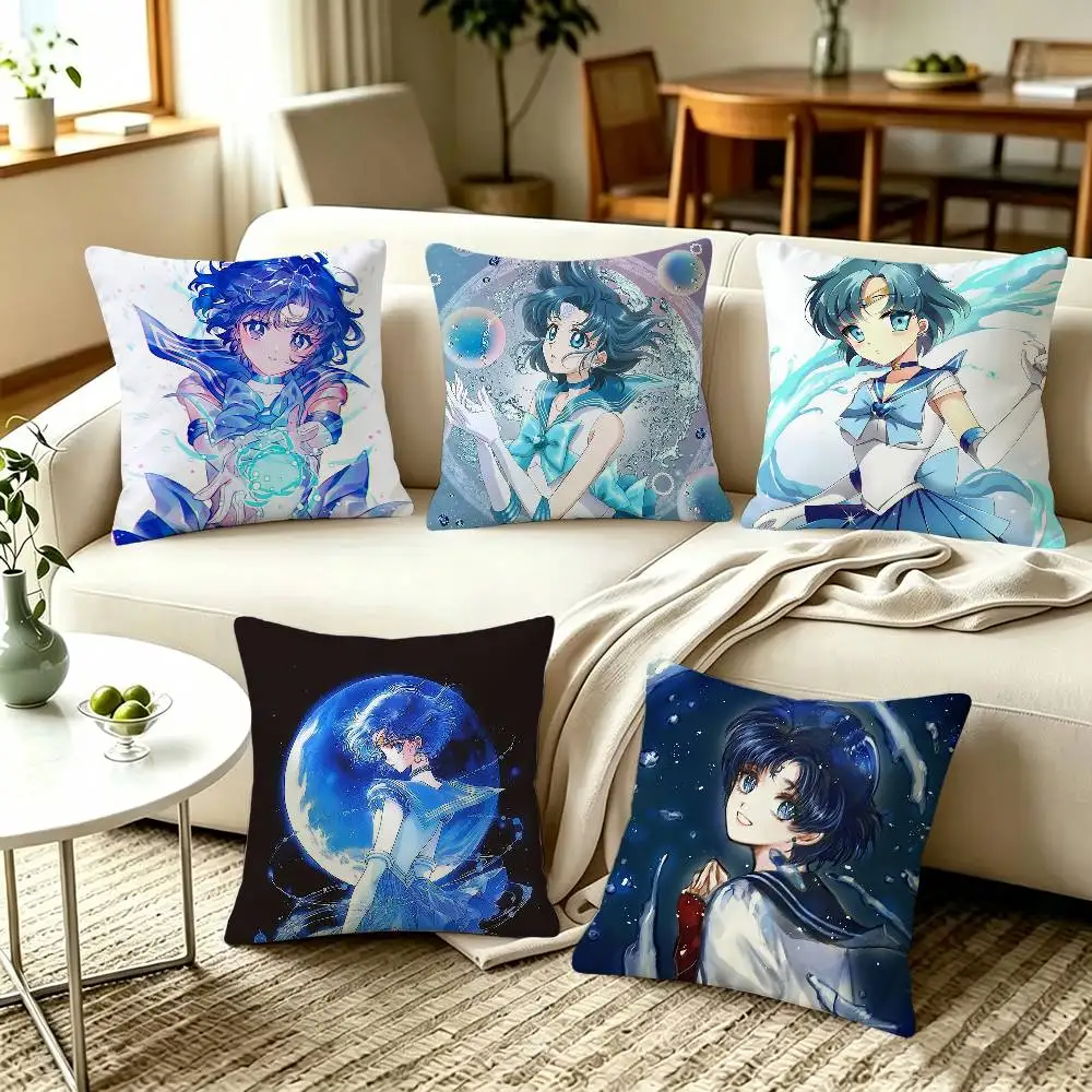 Sailor Mercury Ami Mizuno Sailor Moon  Home Sofa Cushion Covers and Aecorative Custom Pillow Covers