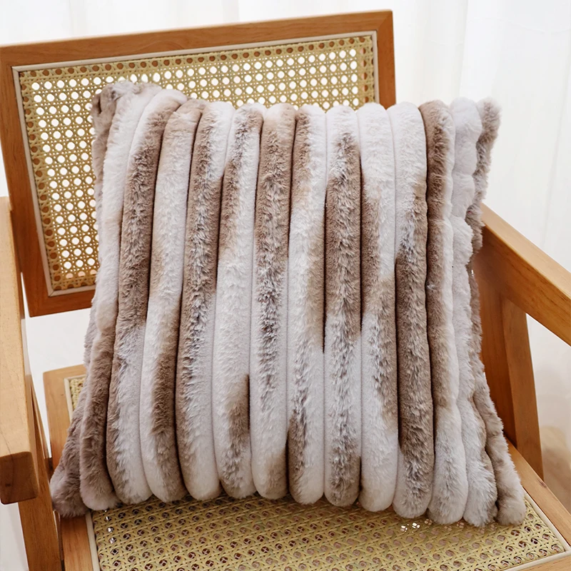 Plush Cushion Cover Solid Decorative Pillows for the Couch Sofa Fluffy Pillow Cover Soft Fur Pillow Cases Home Decor