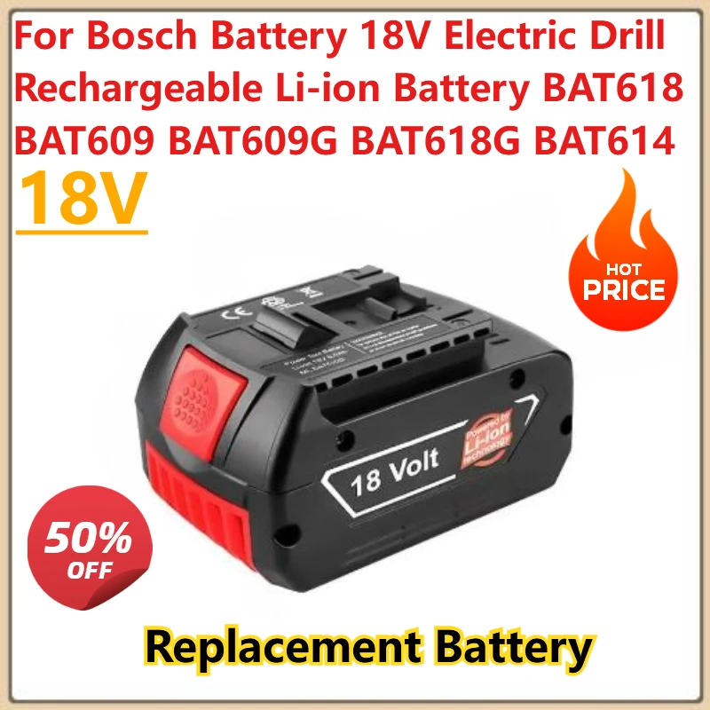 

New 18V 3000—6000mAh for Bosch Battery 18V Electric Drill Rechargeable Li-ion Battery BAT618 BAT609 BAT609G BAT618G BAT614