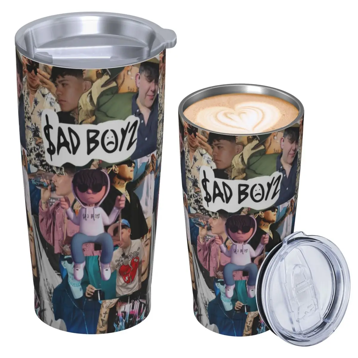 Junior H Merch Sad Boyz Stainless Steel Tumbler Vacuum Insulated Mugs Thermal Cold Cup Straw With Lid 20oz