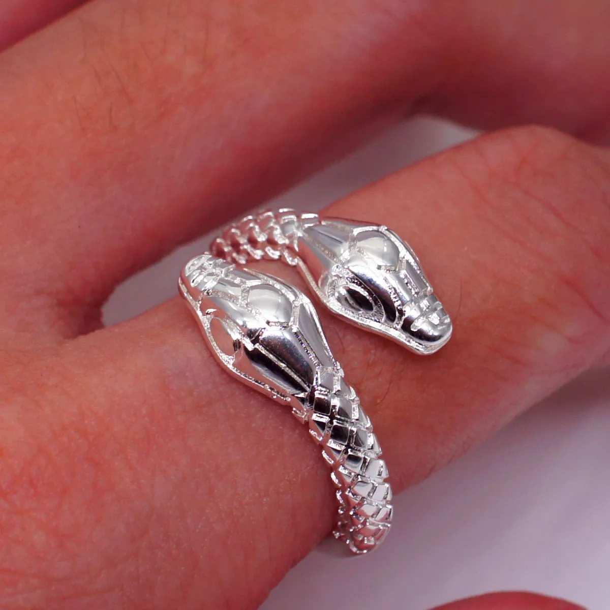 S925 Sterling Silver Snake Open Ring Hot Selling Fashion Unisex Finger Ring