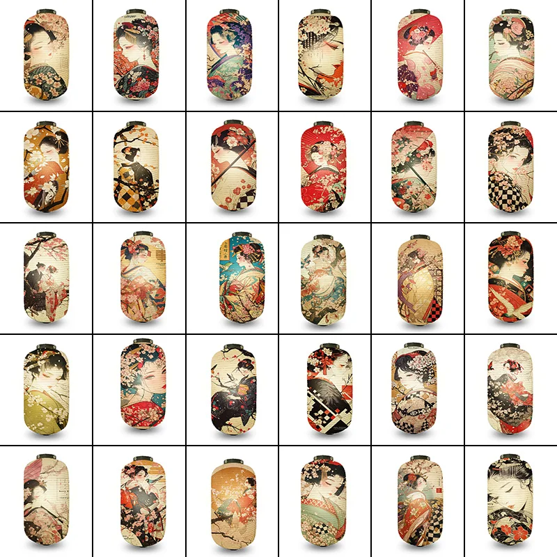 

20x35 Japanese Traditional Lantern Creative Ancient Female Figure Pattern Lantern Geisha Restaurant Decoration Festival Decor