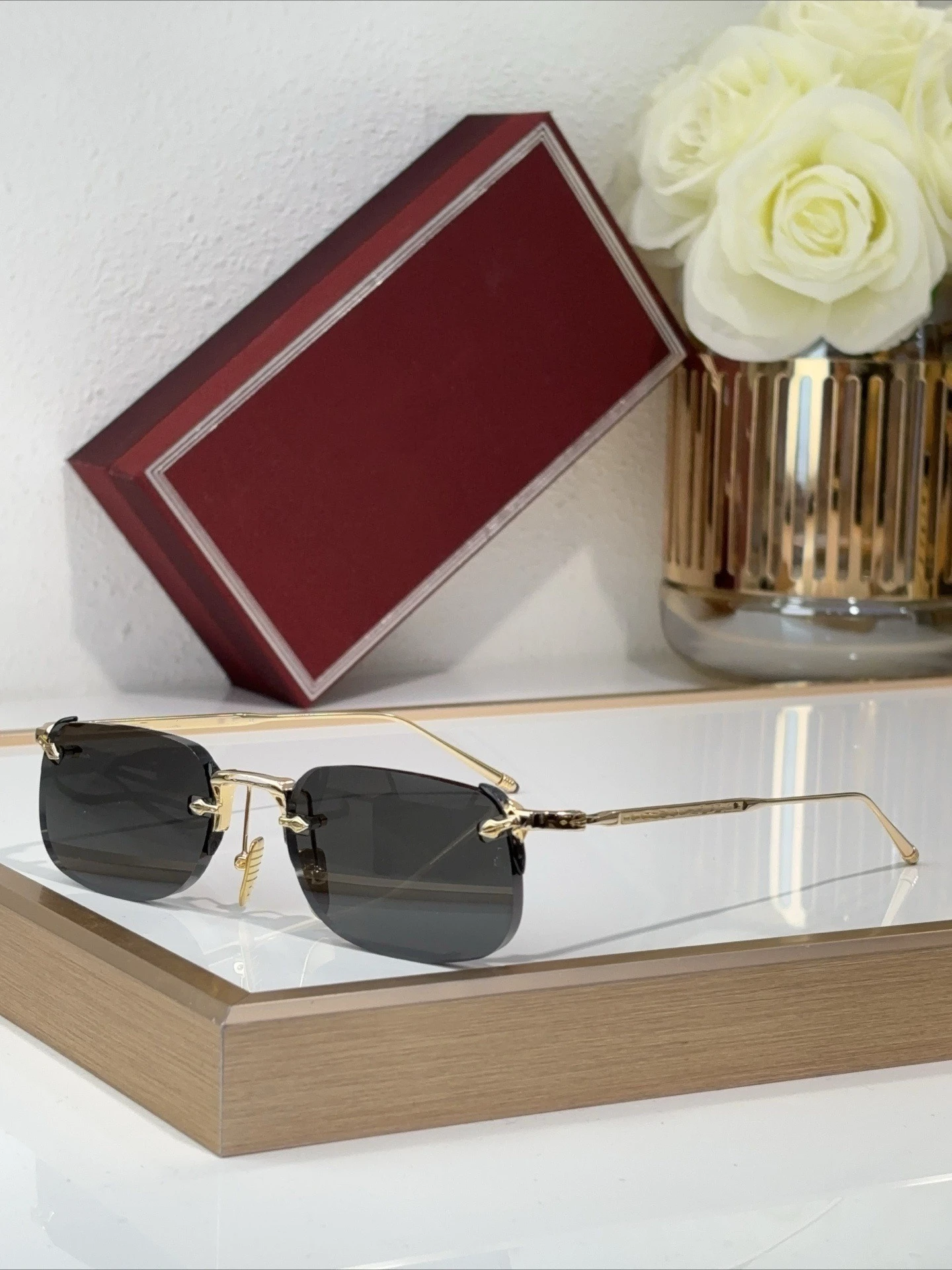2026 Men Women FONDA Metal Rimless Sunglasses Ins Style Cut Edge Outdoor UV Protection Shades Eyewear
