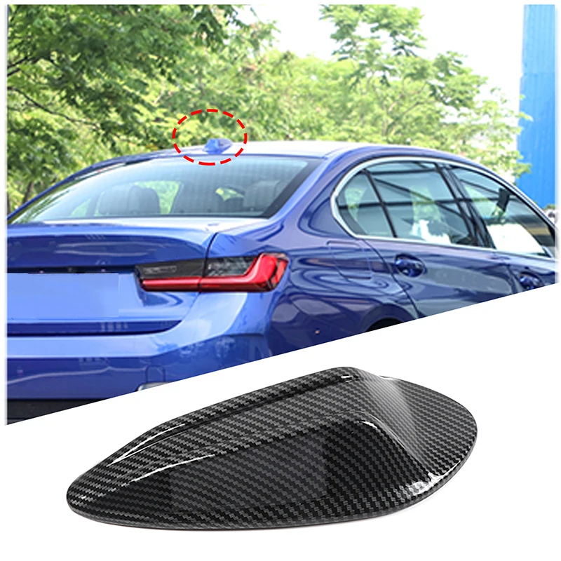 For BMW 3 Series i3 G20 G28 2023 ABS Carbon Fiber Car Roof Shark Fin Antenna Cover Trim Sticker Car Accessories