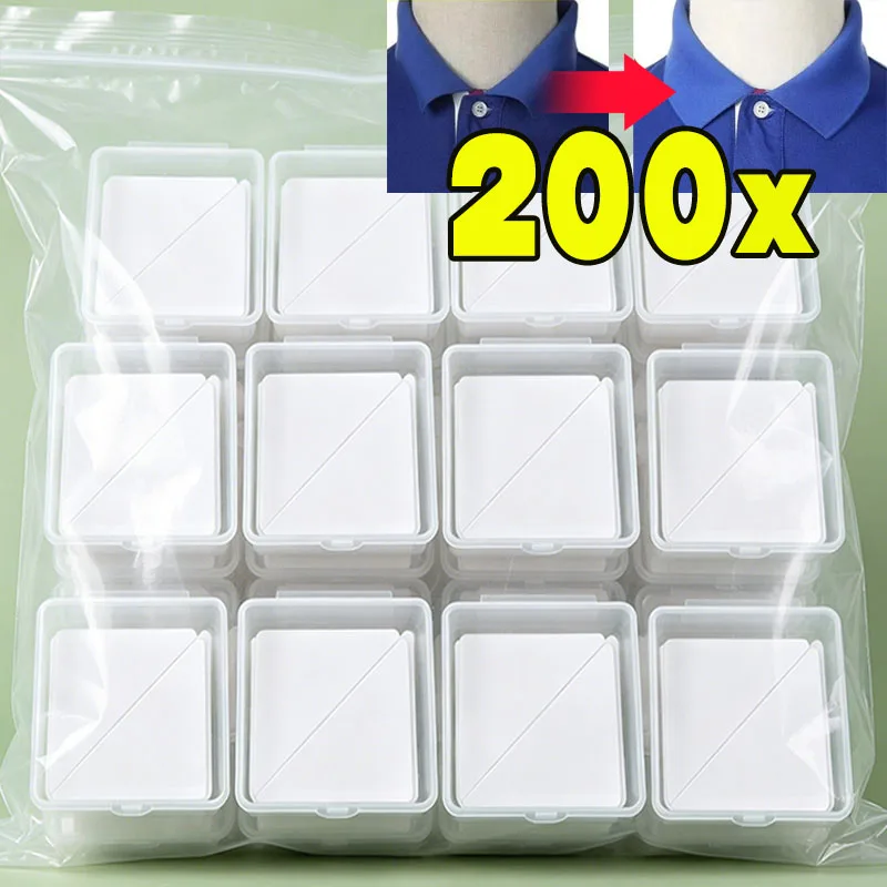 200pcs Prevent Deformation Collar Stays Stickers Anti Roll Stand Shaper Adhesive Shaping Patch Avoid Curl Polo Shirts Fixed Pads
