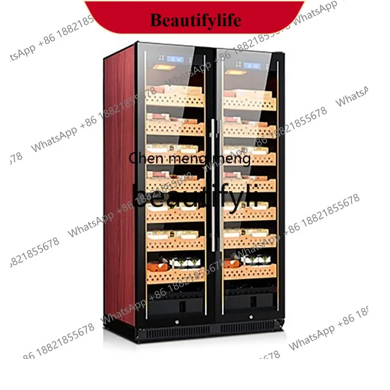 AB02 مبيعات المصنع مباشرة درجة حرارة ثابتة ضاغط تجاري تبريد باب مزدوج طبقة خشب الأرز رف كابي النبيذ