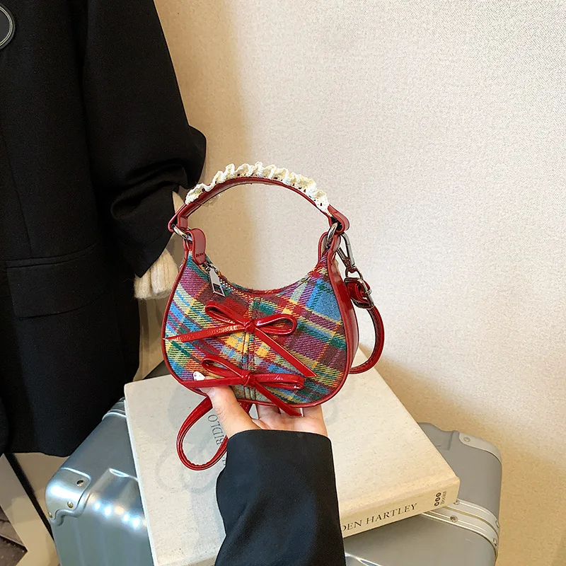 الخريف والشتاء الكورية باليد القوس حقيبة صغيرة للنساء 2026 جديد صغير رسول صغير وحساسة أحمر الشفاه تغيير حقيبة #6