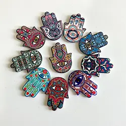 4pcs/set Hamsa Hand of Fatima Refrigerator Magnetic Stickers Palm-shaped ceramics Fridge Magnet for Dinner Party Tool Home Decor