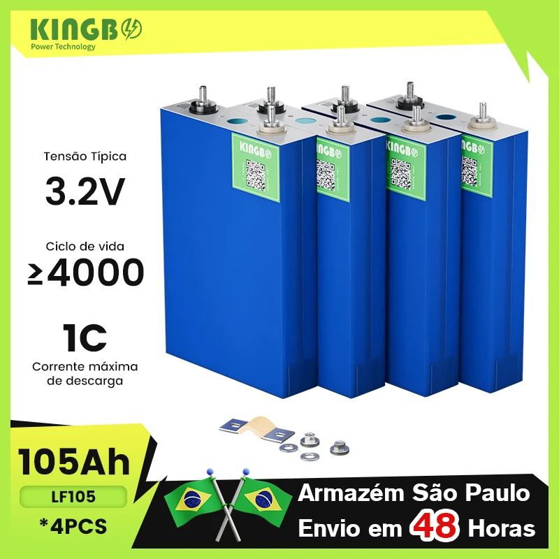 Kingbo Lifepo4 Battery 4PCS 3.2v 105ah Rechargeable Batteries Off-Grid Suitable for Golf C