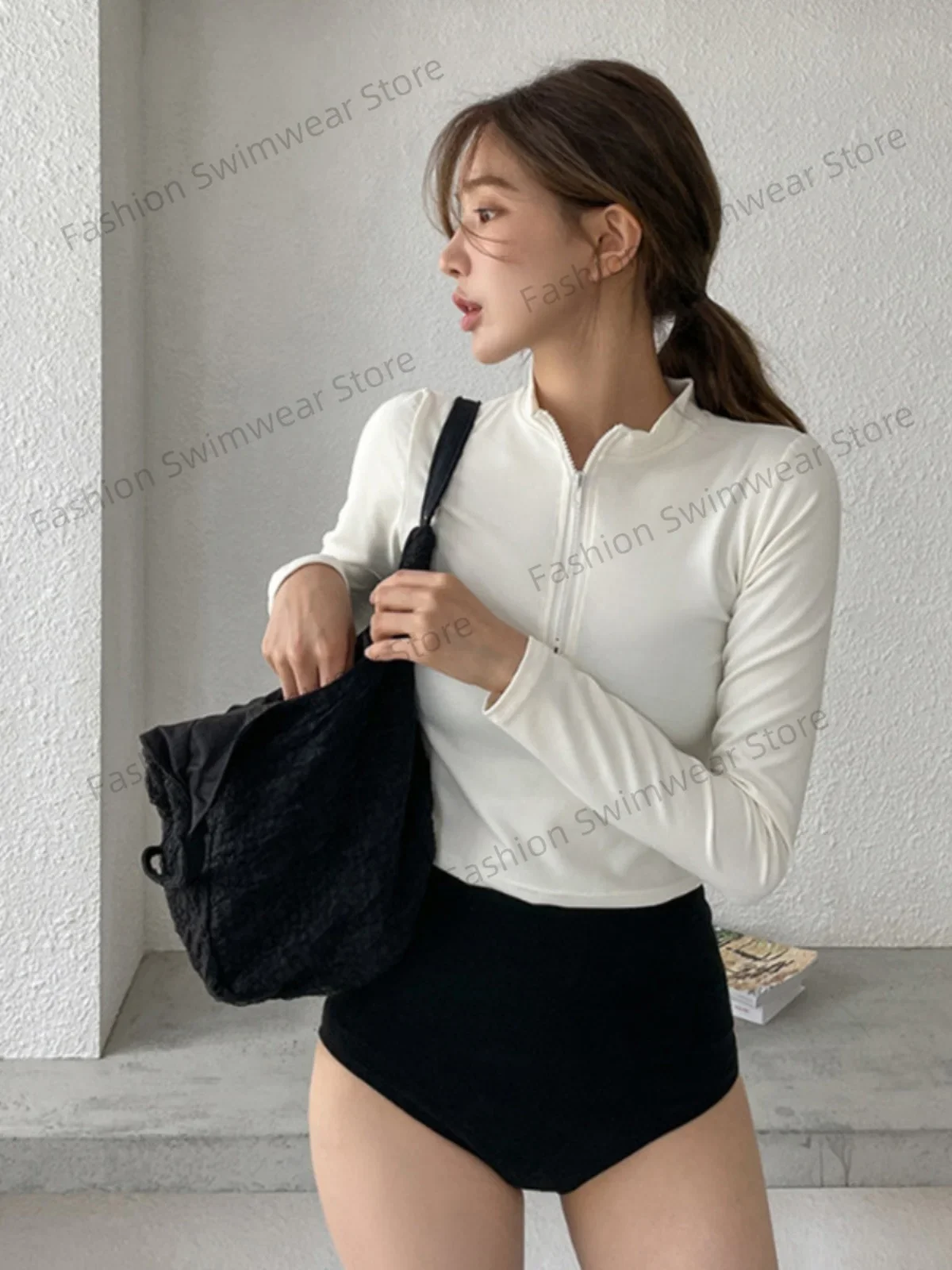 Nuovo bikini a T sexy Bal V-Ne lungo costume da bagno Sve termico primavera Spa Cover-Up costume da bagno sportivo in nylon da donna