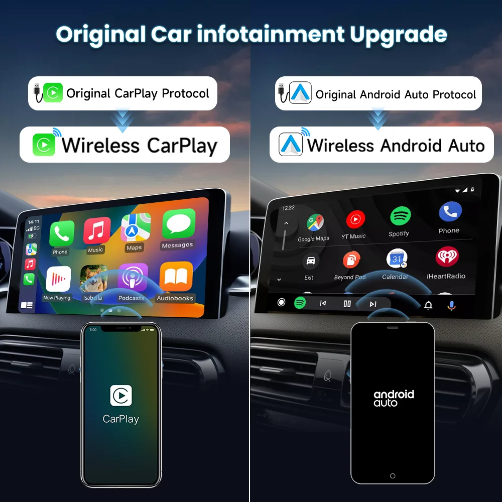 Carlinkit 5.0 2air Carplay Wireless Android auto Wireless Adapter for Toyota Mazda Ford Vw Peugeot Skoda Kia Haval Wifi BLE