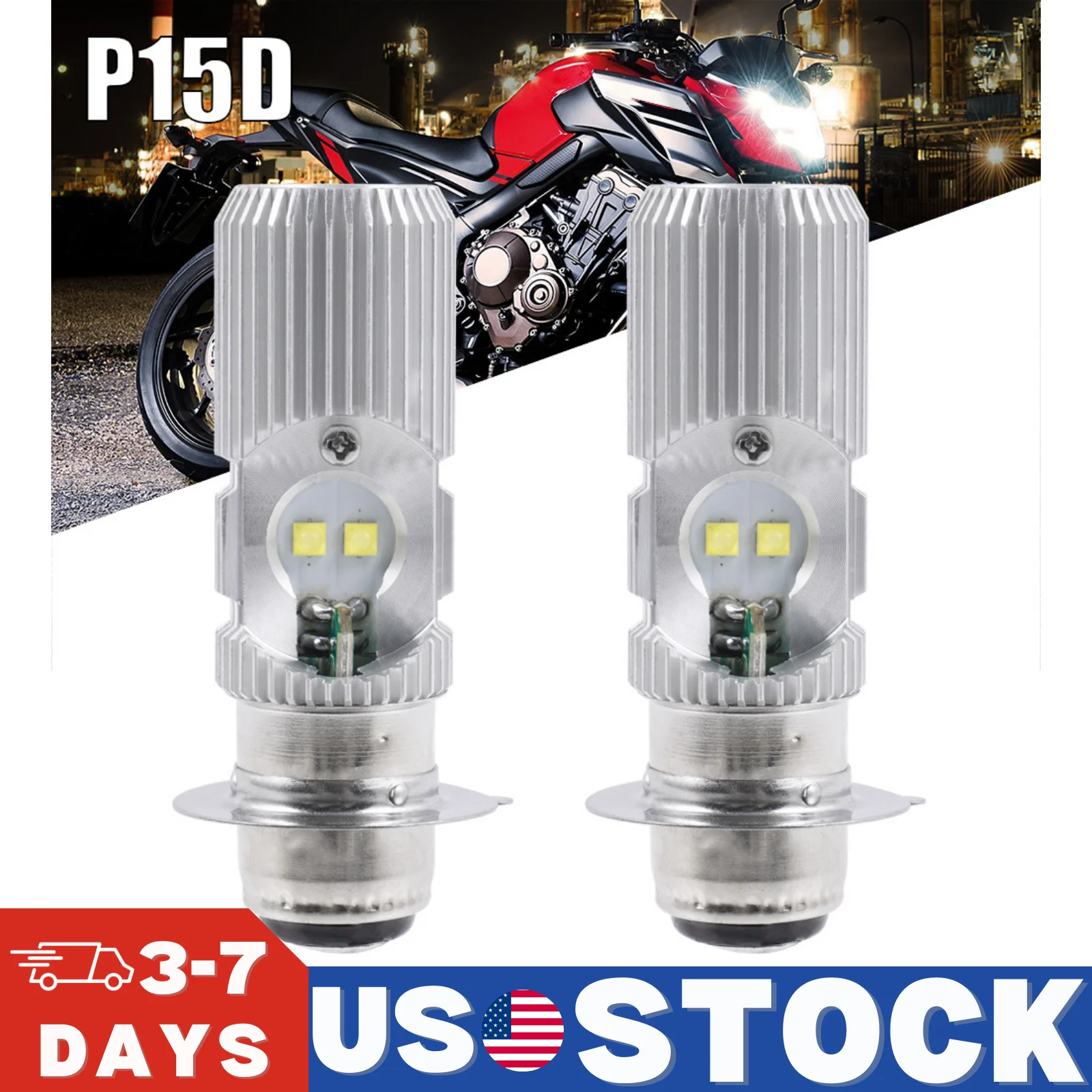 

BEVINSEE 2x P15D-25-1 LED Motorcycle Headlight Bulbs H6M P15D LED Moto Headlamp for Honda XL-125V Varadero 01-11 XR400R XR650R