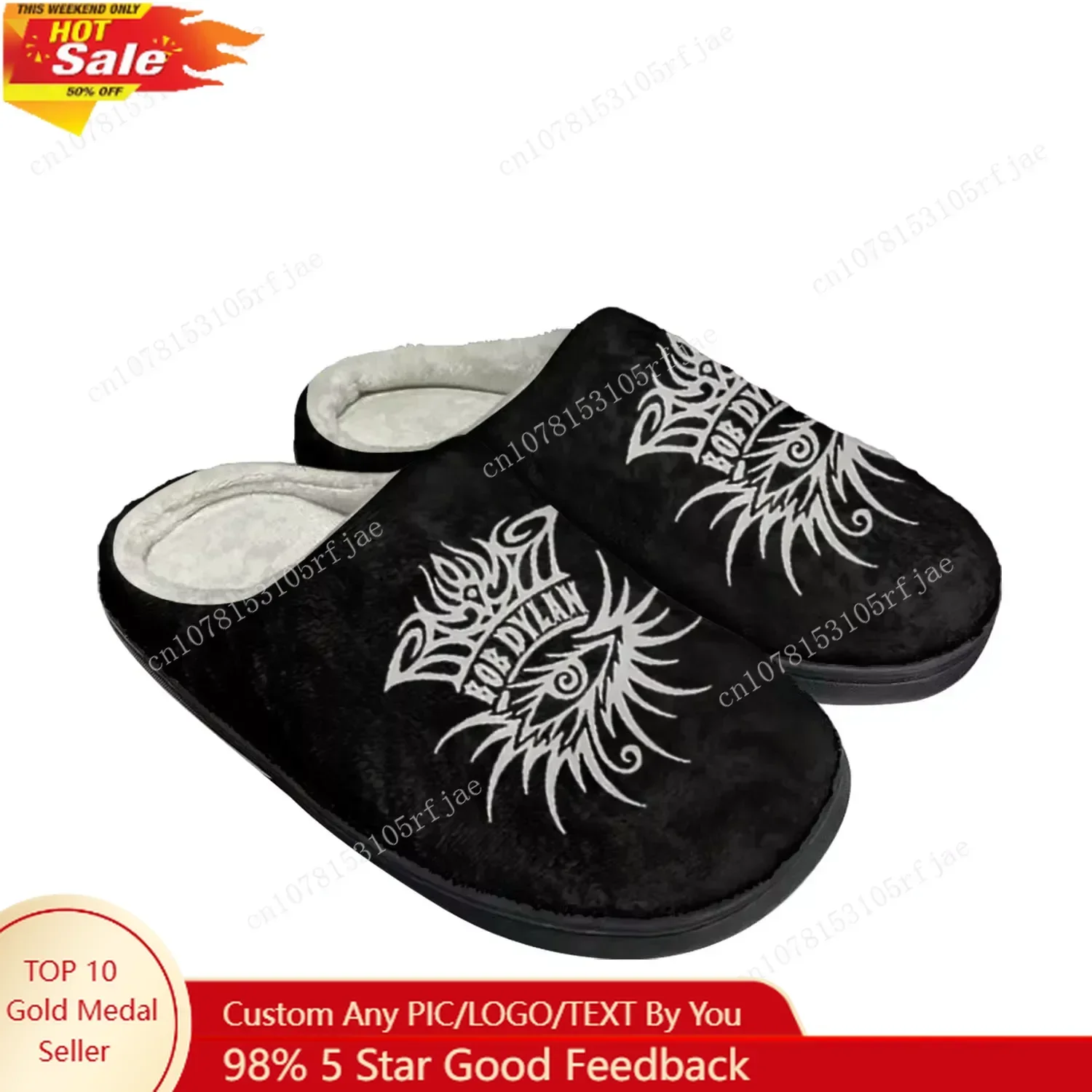 Bob Dylan Rock Singer Songwriter Home Cotton Custom Slippers Mens Womens Sandals Plush Bedroom Keep Warm Shoe Thermal Slipper