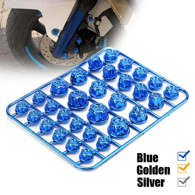 30PCS Car Motorcycle Screw Cap Cover Body Engine Nut Bolt Caps Trim Accessories