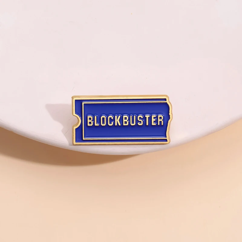 

Blockbuster Video Enamel Pin Custom Films Movie Ticket Brooches Hat Lapel For Backpack Badge Retro Collect Jewelry Wholesale