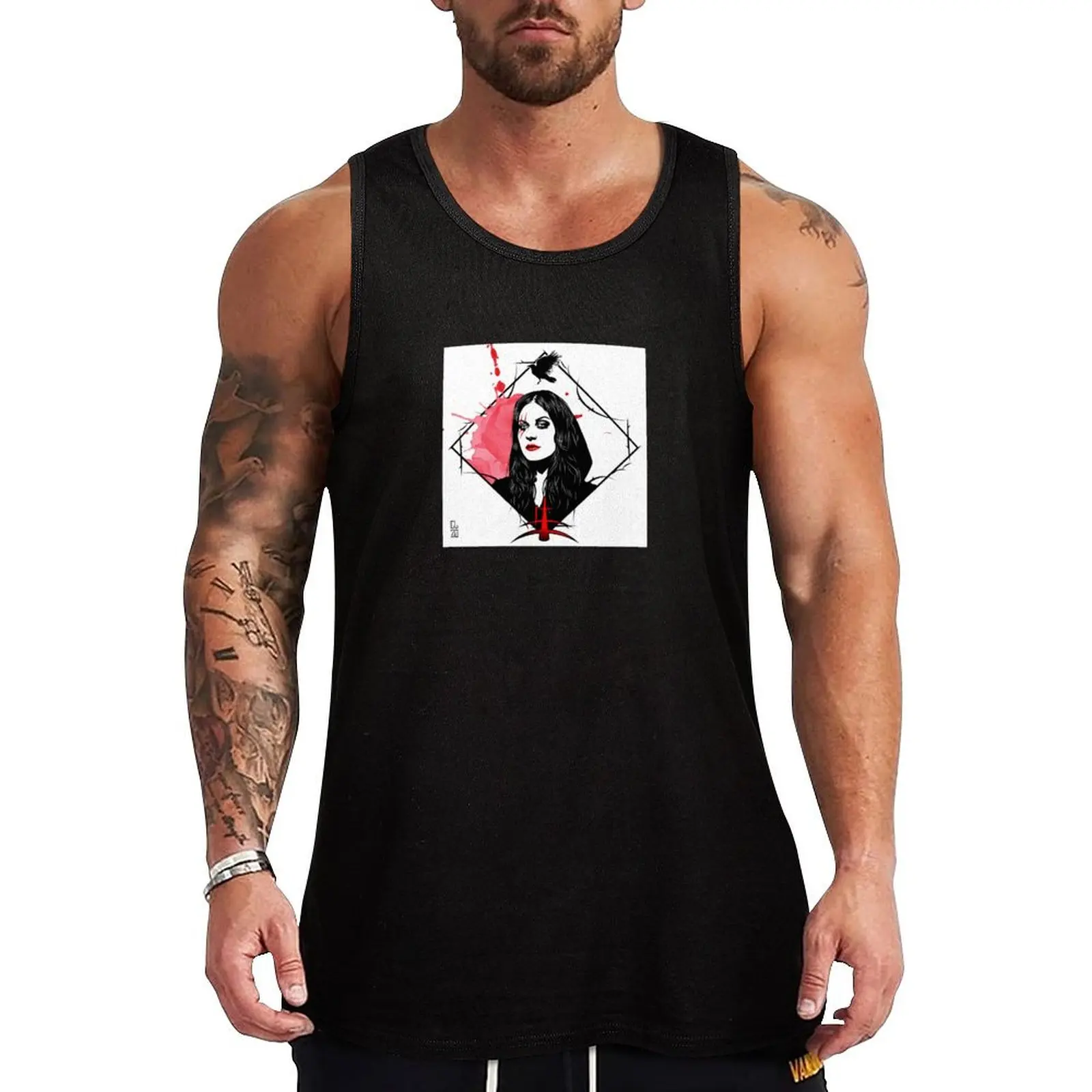 Camiseta sin mangas Cristina Scabbia / Lacuna Coil, camiseta sin mangas con estampado moderno, top sin mangas con gráficos de moda