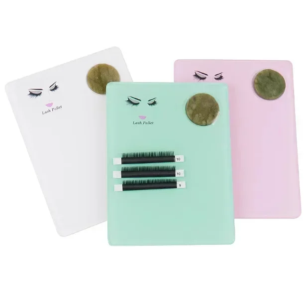 1 pçs acrílico jade pedra placa de extensão de cílios bandeja enxertia cílios titular cola palete placa suporte almofada ferramentas de maquiagem de beleza