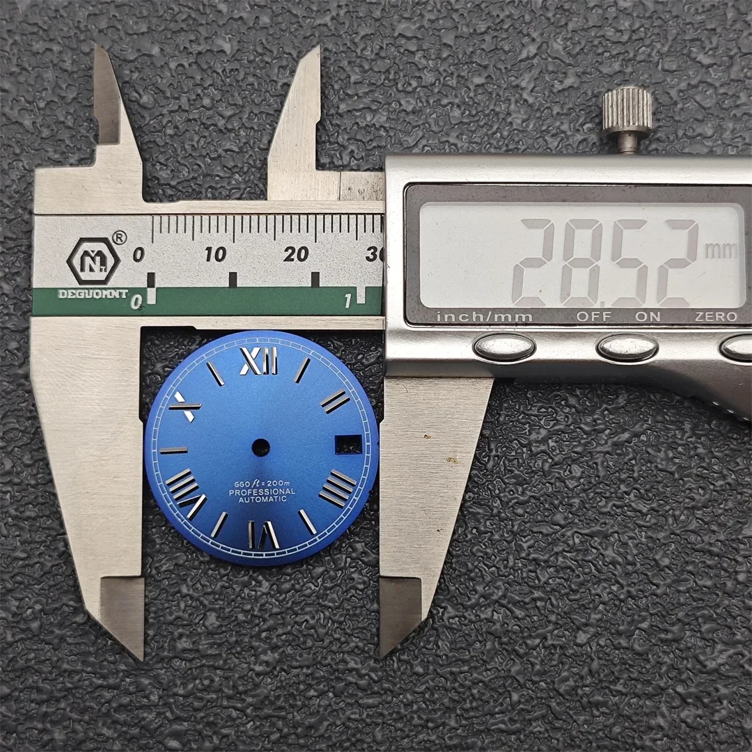 28.5mm Roman Numeral Dial No Luminous Watch Face for NH35A/4R35 Movement Date Watch Modification Parts Solar Orbit Texture Dial image 4