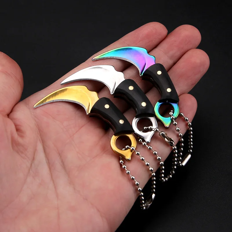 Mini Karambit Keychain, EDC Utility Knife for Opening Boxes Packages, Non-Folding Pocket Knife