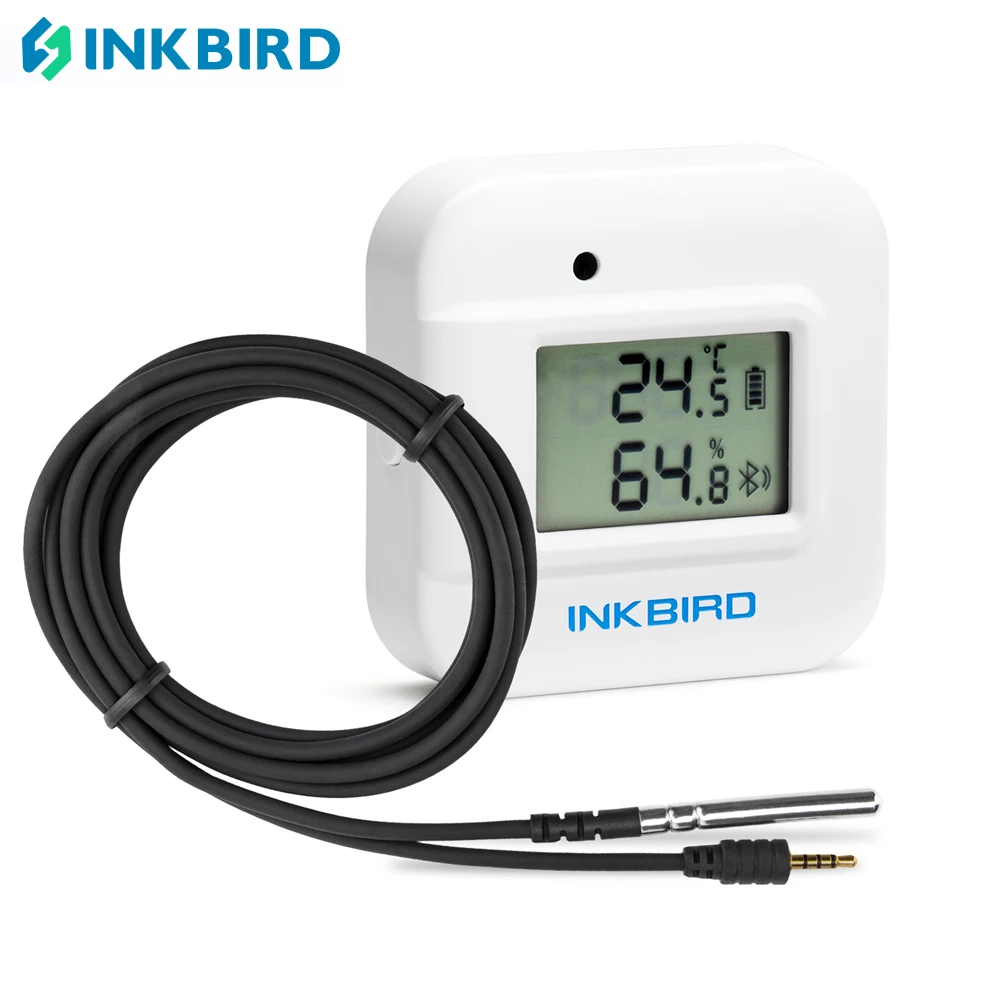 

INKBIRD IBS-TH2 Plus Wireless Bluetooth Temperature and Humidity Monitor Waterproof External Probe Magnet for Brewing Meat Home