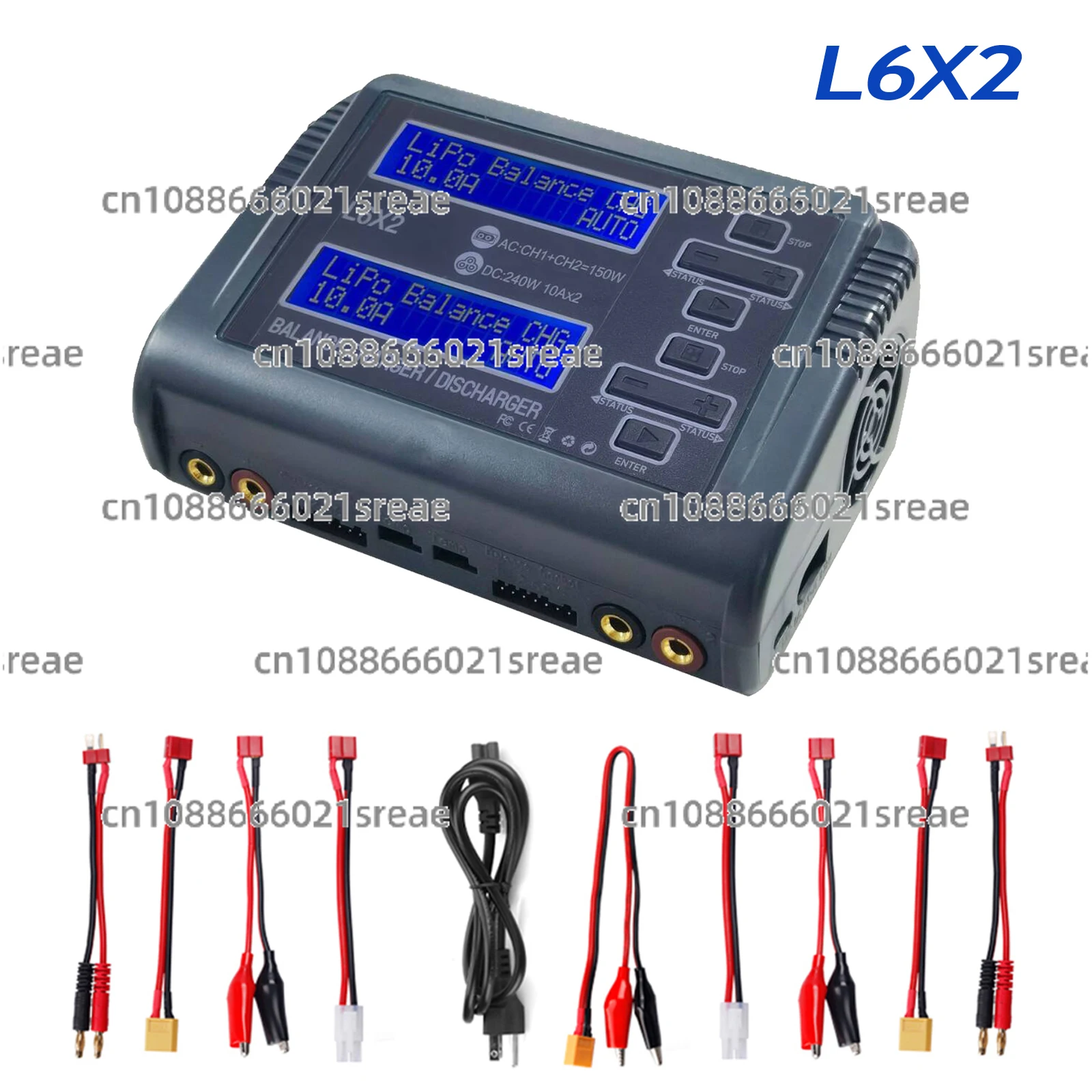 L6X2 LiPo-Akku-Ladegerät Dual Channel 10A AC 150W DC 240W für 1-6S Li-Ion LiFe NiCd NiMH LiHV PB Smart Akku-Entlader