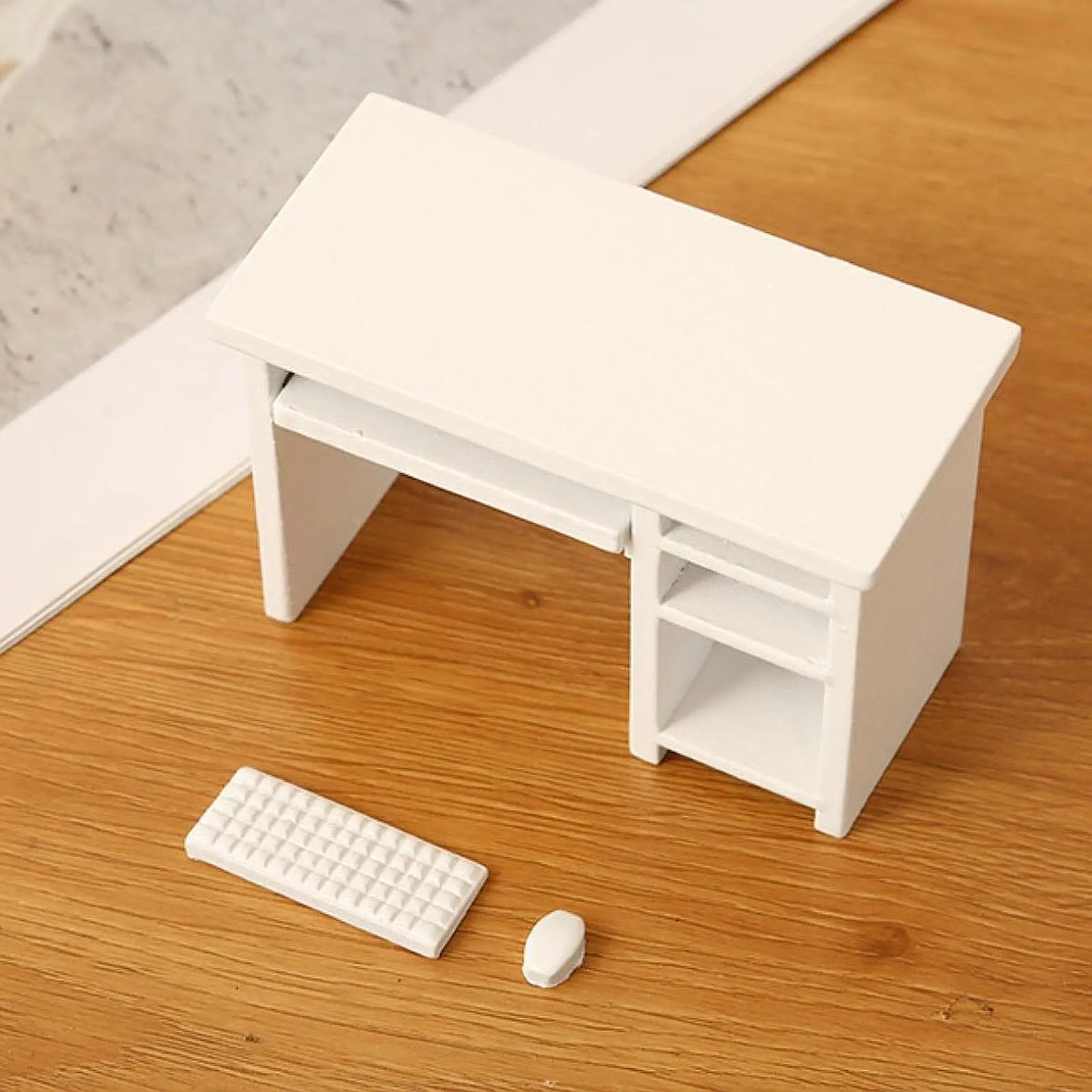 

1/12 Miniature Computer Desk Model Model Toy Study Desk Dollhouse Scene Prop Toy Dollhouse Desk Ornaments Accessory Kids Gift