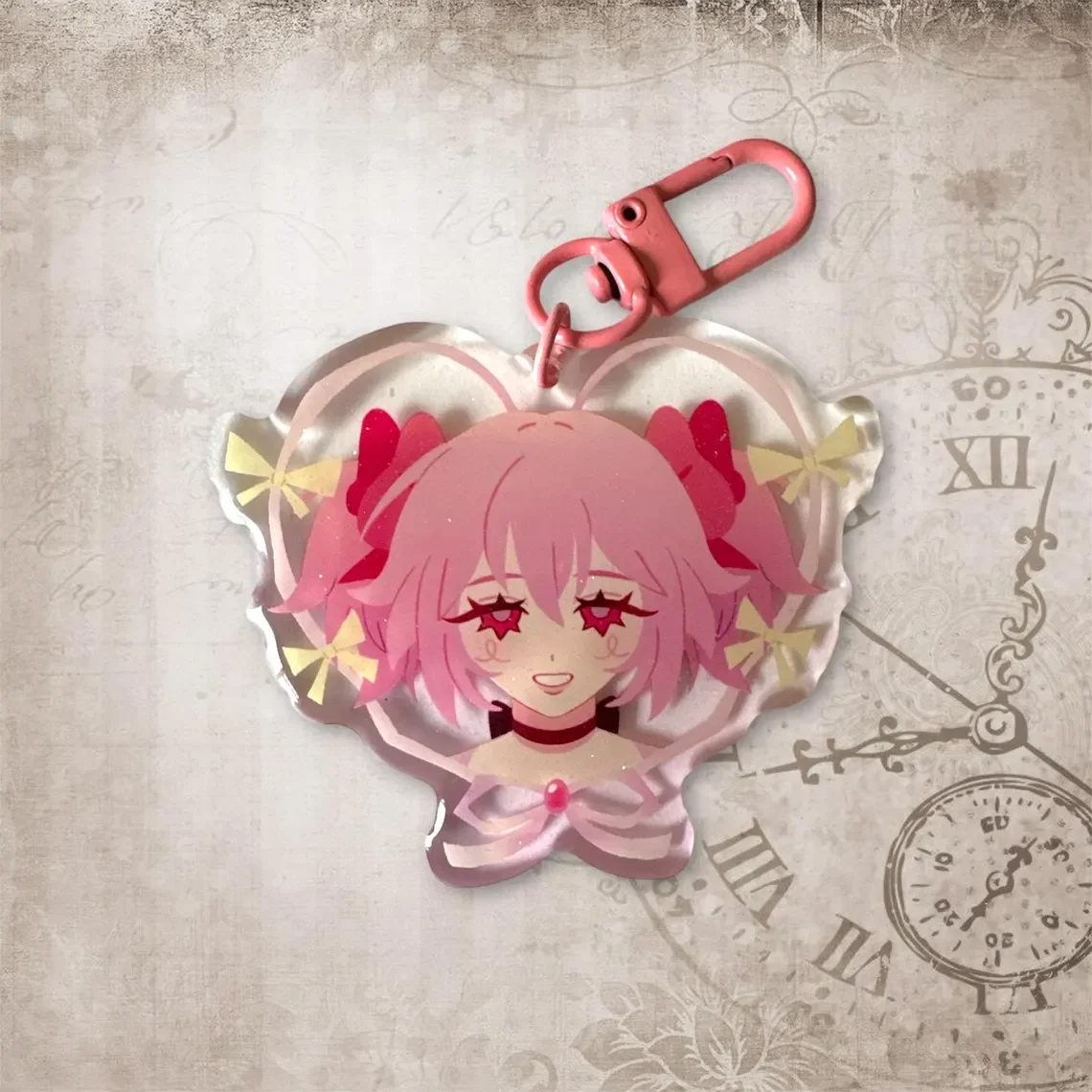 Madoka Magica Acrylic Charms Anime Keychains Fandom Themed Pendants Collectible Items
