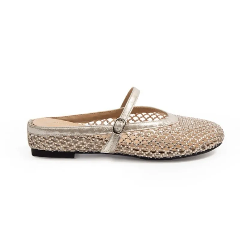 

Retro Hollow Woven Women's Mary Jane Flats Breathable Casual Women's Sandals Soft Sole Daily Outdoor Woman Shoes Sandalias Mujer