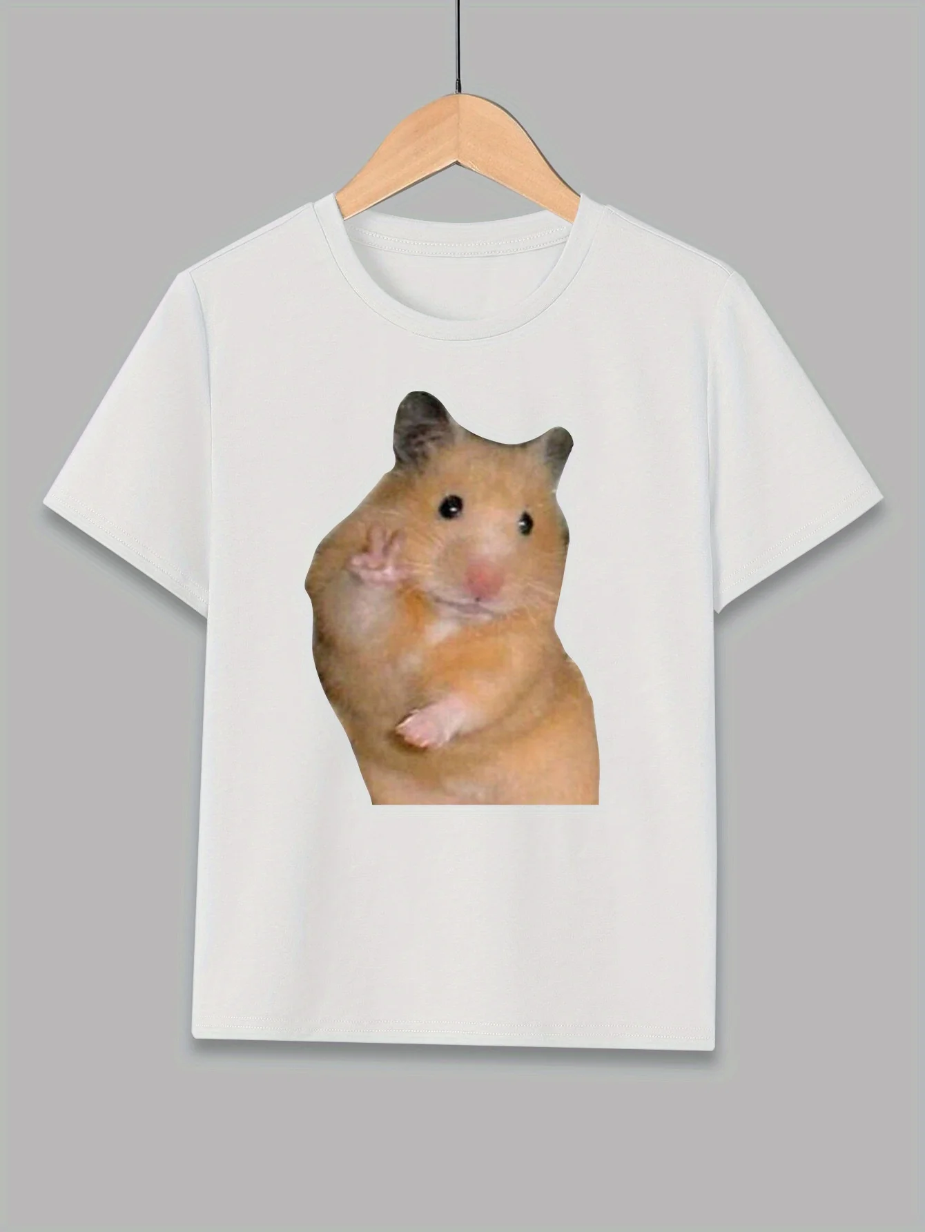 

Adorable Hamster Graphic Printing Summer Autumn Winter Cotton Men's and Women's T-shirt Short Sleeve Luxury Outdoor Sports Brand