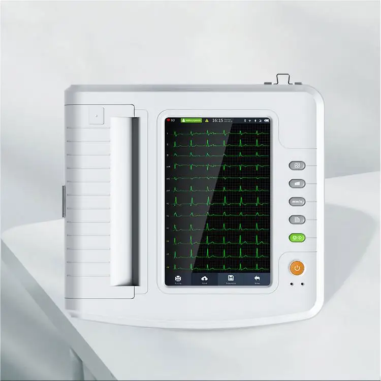 Ekg-ecg-machines12 channel Portable ecg monitor electrocardiography machine ekg machines TOUCH USB software interpretation Print