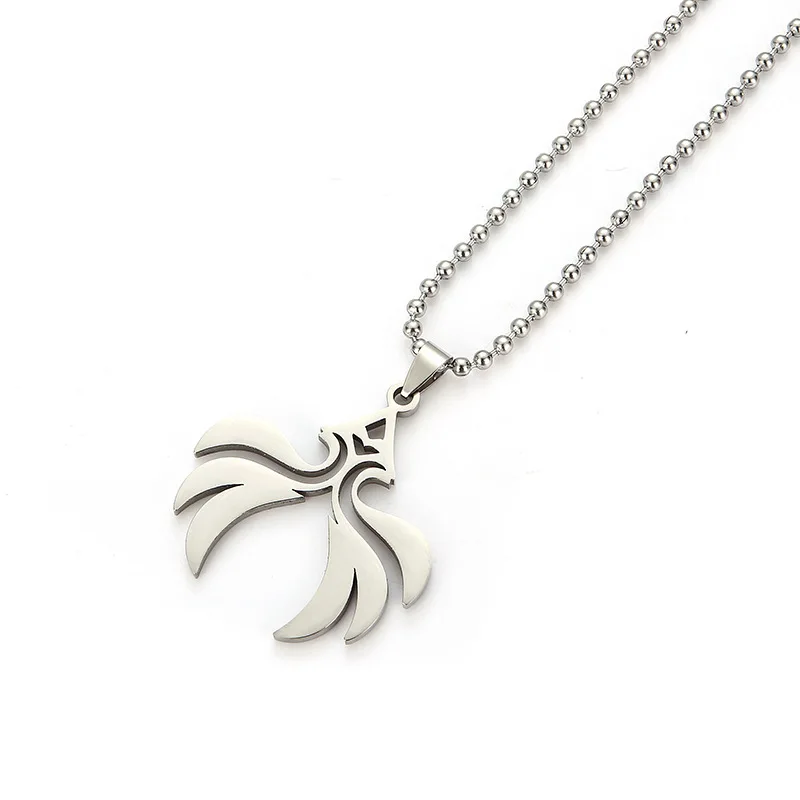 Genshin Impact Titanium Pendant Necklaces Element Pyro Hydro Anemo Electro Dengro Cyro Geo Hutao Boo Jewelry for Players Fans
