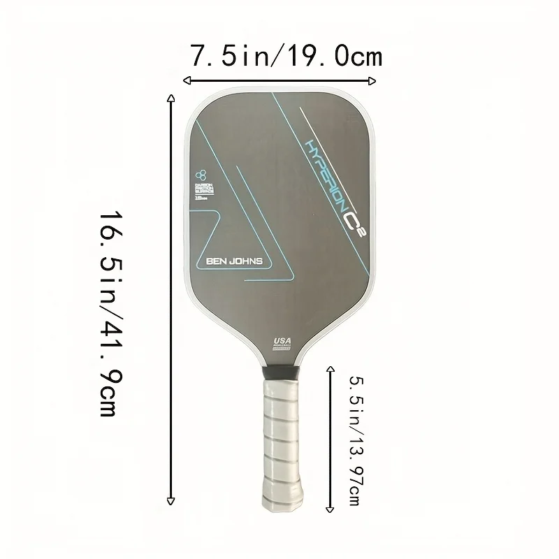 Ben Johns Super C2 T700 Pickleball Paddle, Carbon Fiber, Cold-Pressed Construction, Textured Surface, 16MM Polymer Power Core,
