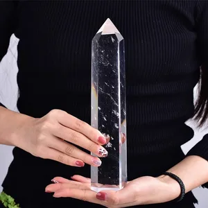Pedra De Fusão De Quartzo Claro Para Decoração De Casa, Cristal De Obelisco, Cura Do Ponto Da Varinha, Fengshui, 30cm, 1Pc 10 principais vendas vidro derretido - №7