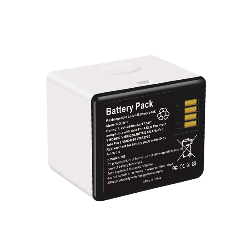 Li-ion Rechargeable Battery A-1 For ARLO PRO  PRO 2 Security Camera VMA4400 VMS4230P NETGEAR Camera Batteries 2440mAh