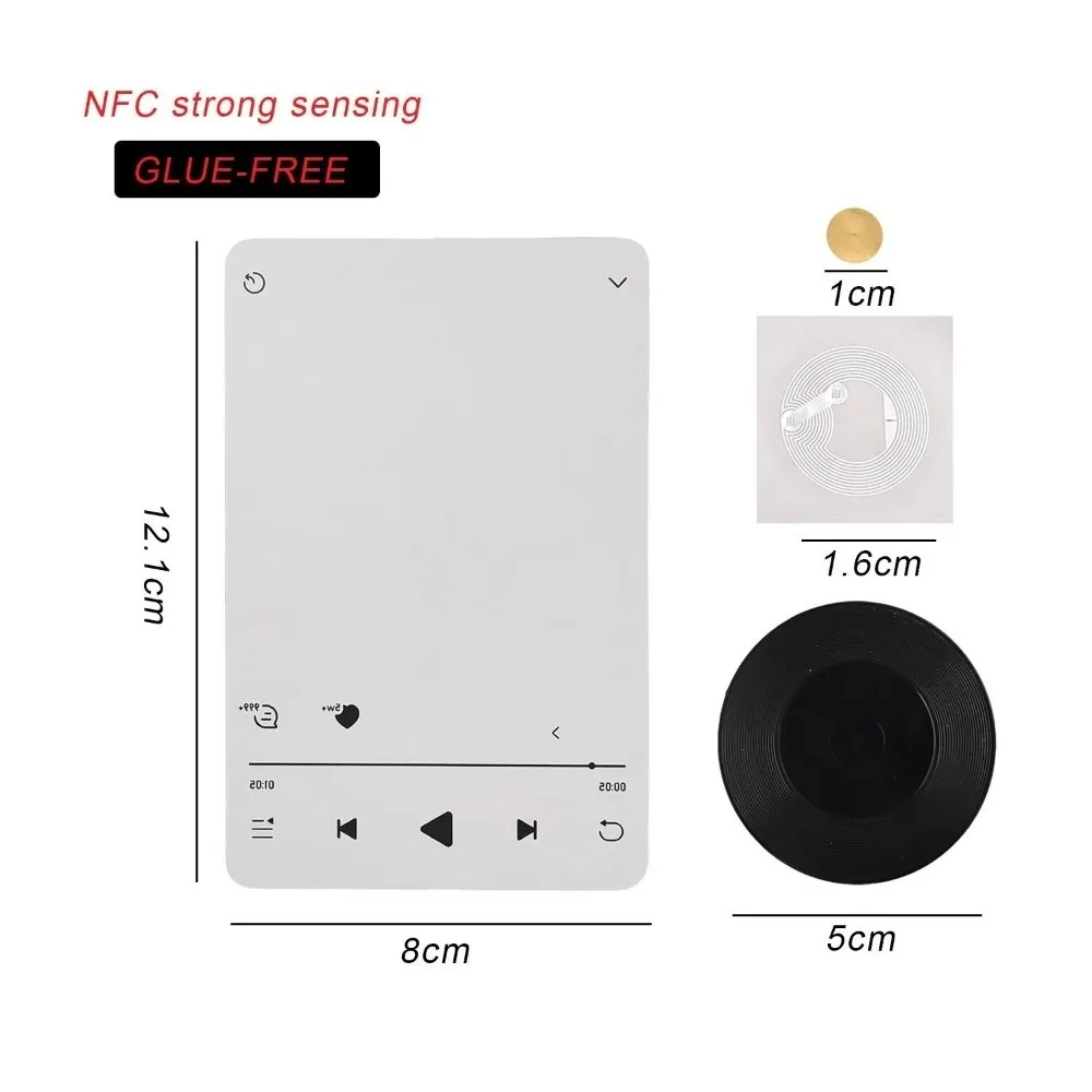 Vinyl Record NFC Fridge Magnet Rotate Base Magnet Back Vinyl Record Decor NFC Chip Built DIY Fridge Magnet For Fridge Surface