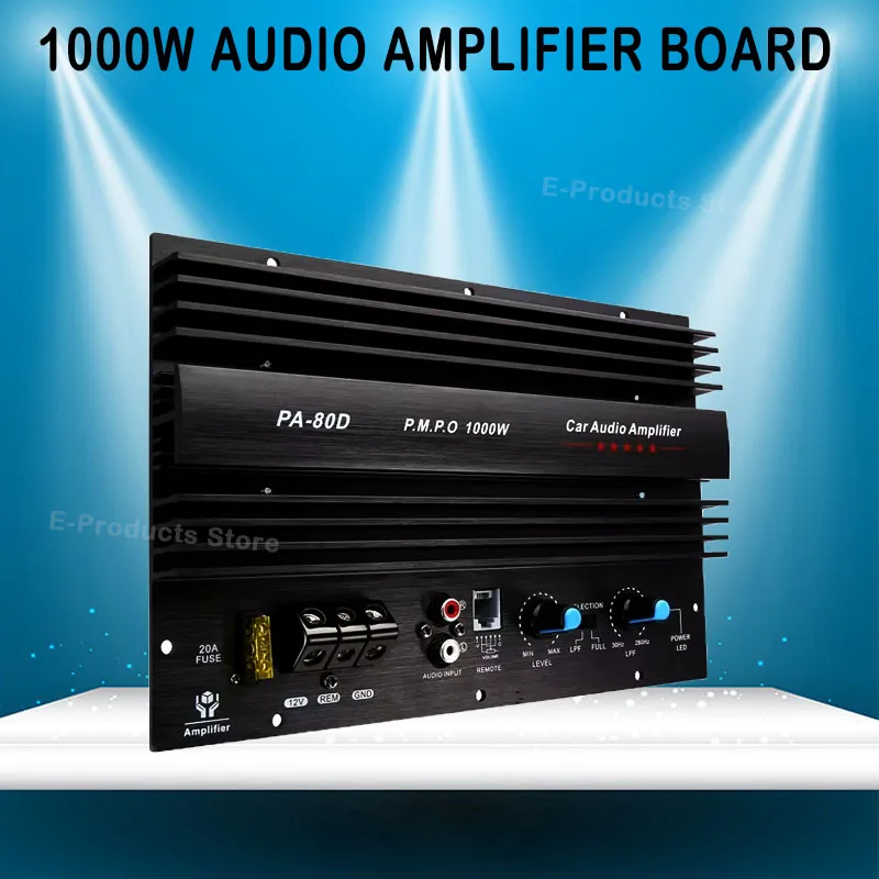 

PA-80D 1000W 12V Universal Amplifier Board Car Mono Audio Power Amplifiers Powerful Bass Subwoofers Sound Amp For Car Modi