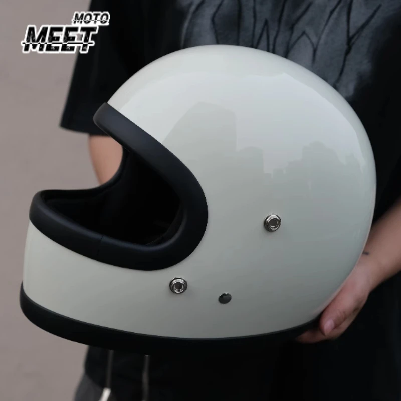 

Hot Retro Small Body Helmet Suitable for Harley for Chopper Cruise Motorcycle Full Helmet Ghost Rider Fiberglass Helmet