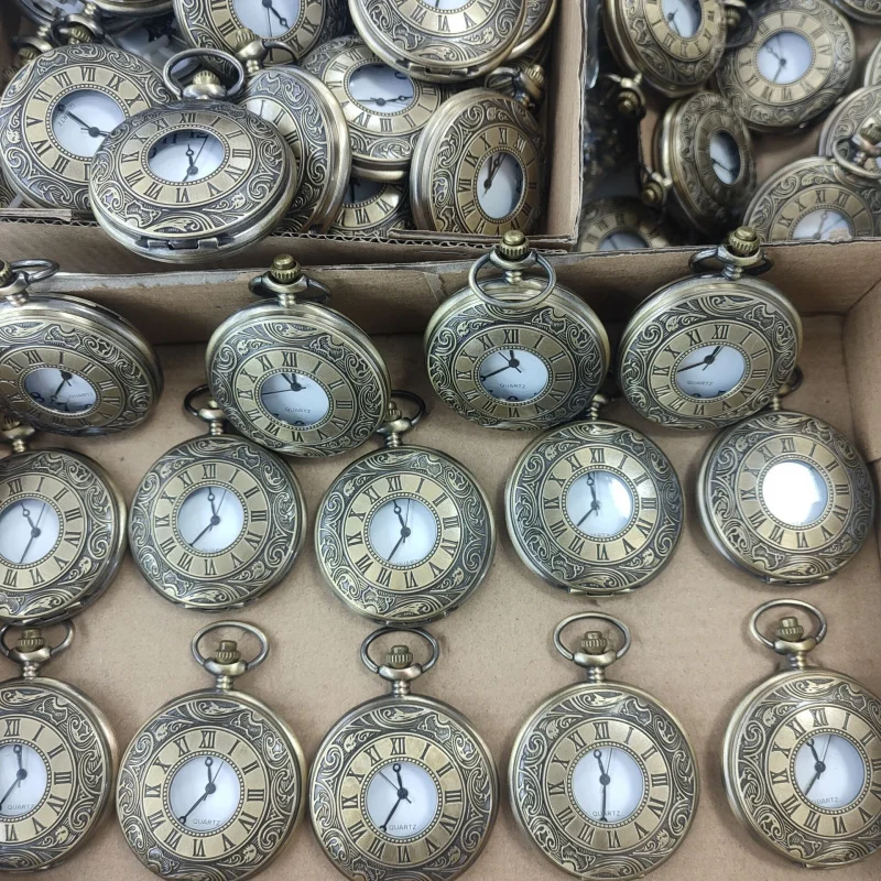 رومانسية البريطانية الرجعية الكلاسيكية نمط ساعة الجيب الأرقام الرومانية العتيقة ساعة الجيب توربيون الجدول جودة عالية بالجملة