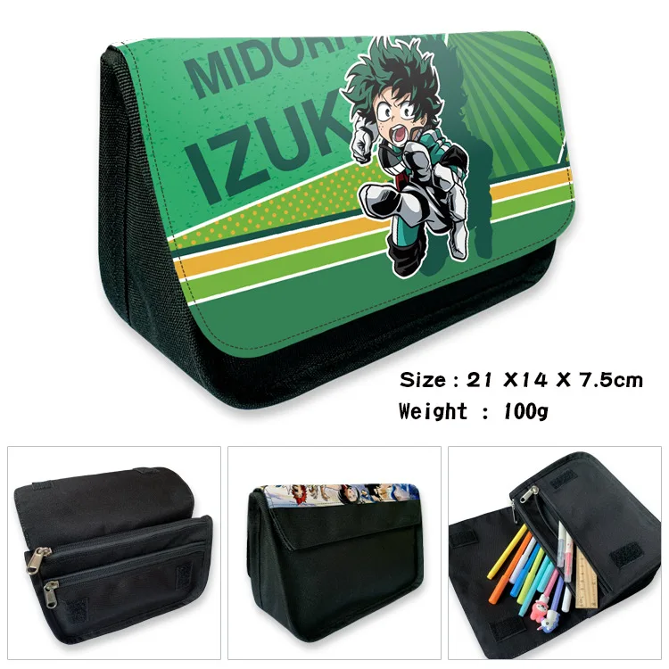 My Hero Academia Animação Derivada Lápis Caso Estudante Suprimentos Desenhos Animados Zipper Pencil Pouch Masculino ou Feminino